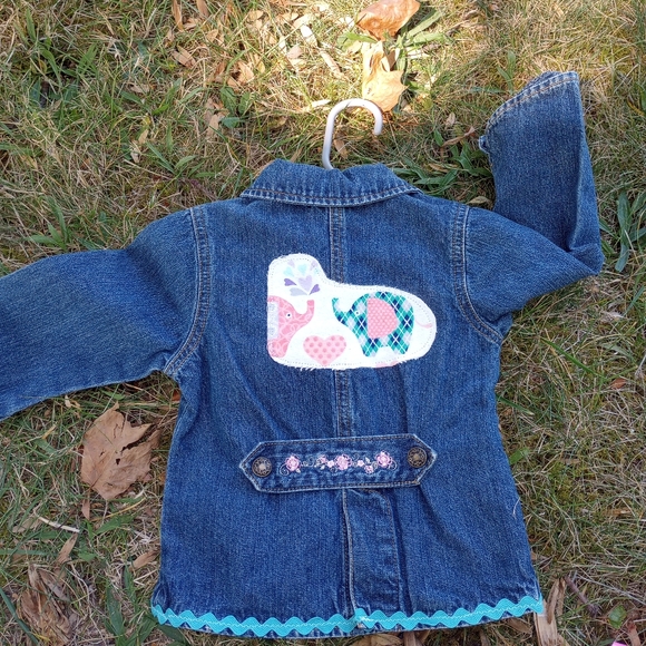 Handmade embellished denim jacket - Picture 2 of 3
